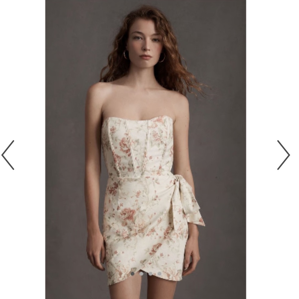 Anthropologie V. Chapman Nasturtium Strapless Asymmetrical Dress